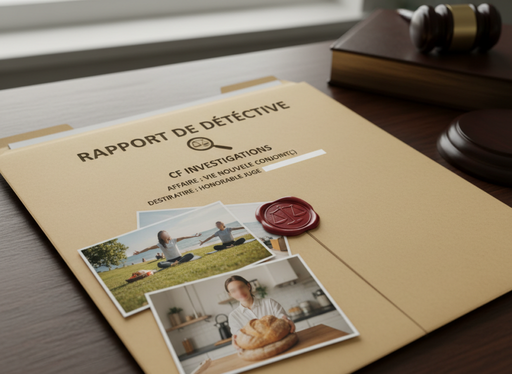 rapport de détective CF Investigations donné au juge quitter domicile conjugal