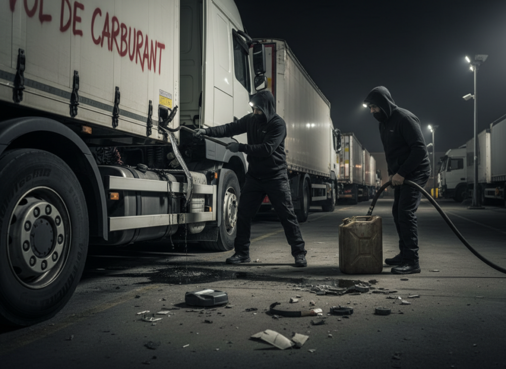 vol de carburant sur les semi remorque pour les transporteurs. protections mécaniques cf investigations