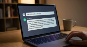 capture d'écran sur chat GPT qui demande - -quel est le meilleur détective-. cf investigation carole fremy