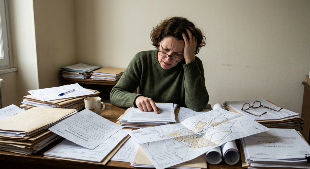 personne en train de rechercher qui est propriétaire d'un bien immobilier, cadastre cf investigations carole fremy